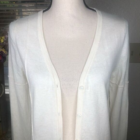 Toad & Co Soft Oatmeal Wool Blend Lagenlook, Light Academia Cardigan Sweater SzS - Picture 2 of 13